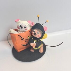 Annalee 2012 Halloween Trick or Treat Mice Bumblebee Jack O Lantern Felt Doll 4"